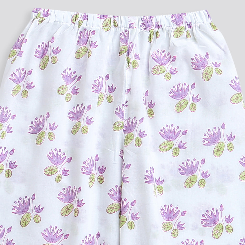 'A Pond of Lotus'  Kurta Pyjama Set