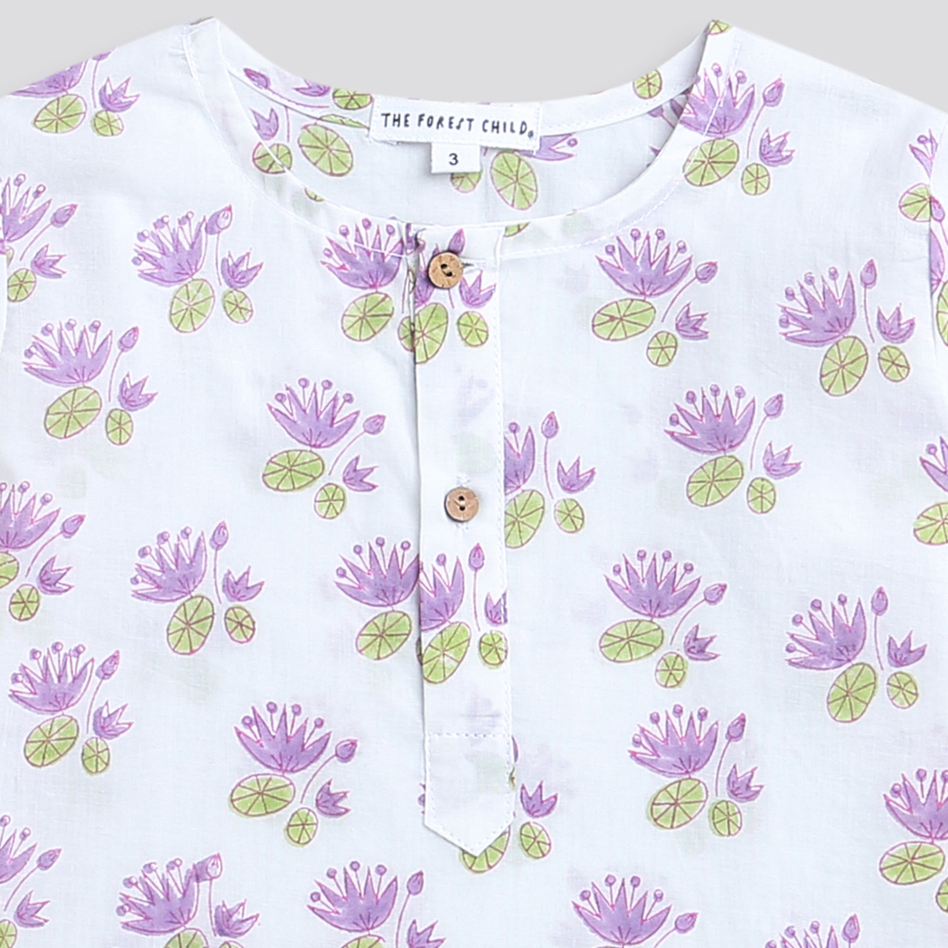 'A Pond of Lotus'  Kurta Pyjama Set