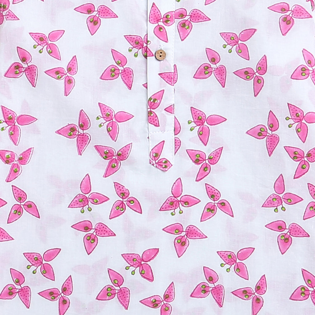 'A Cluster of Bougainvillea'  Kurta Pyjama Set