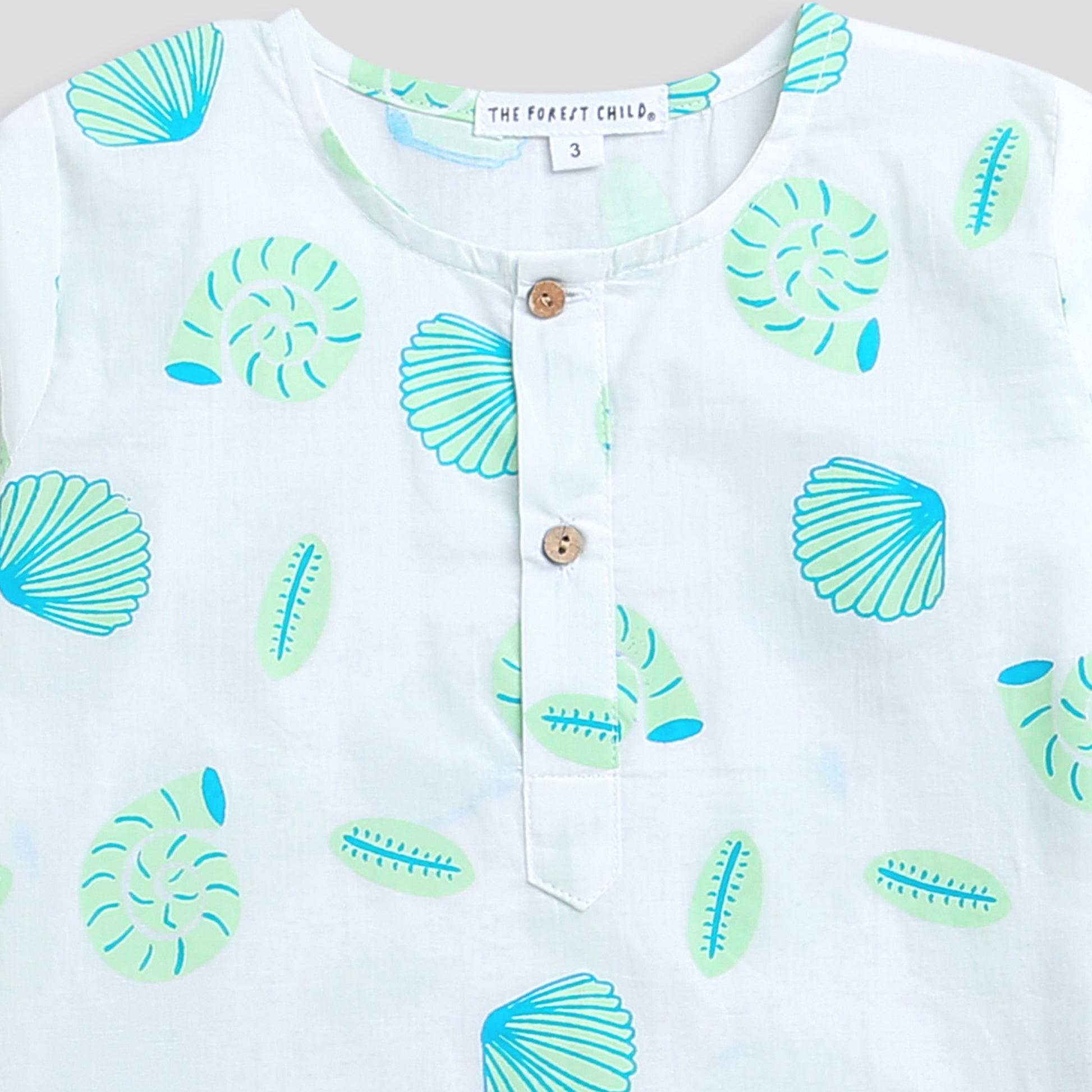 'A Midden of Shells' Kurta Pyjama Set- B