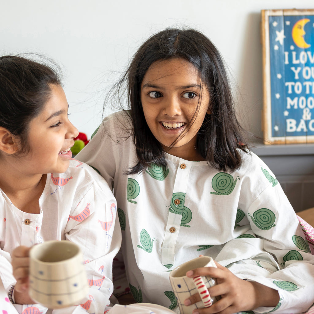 'A Walk of Snails' Kurta Pyjama Set