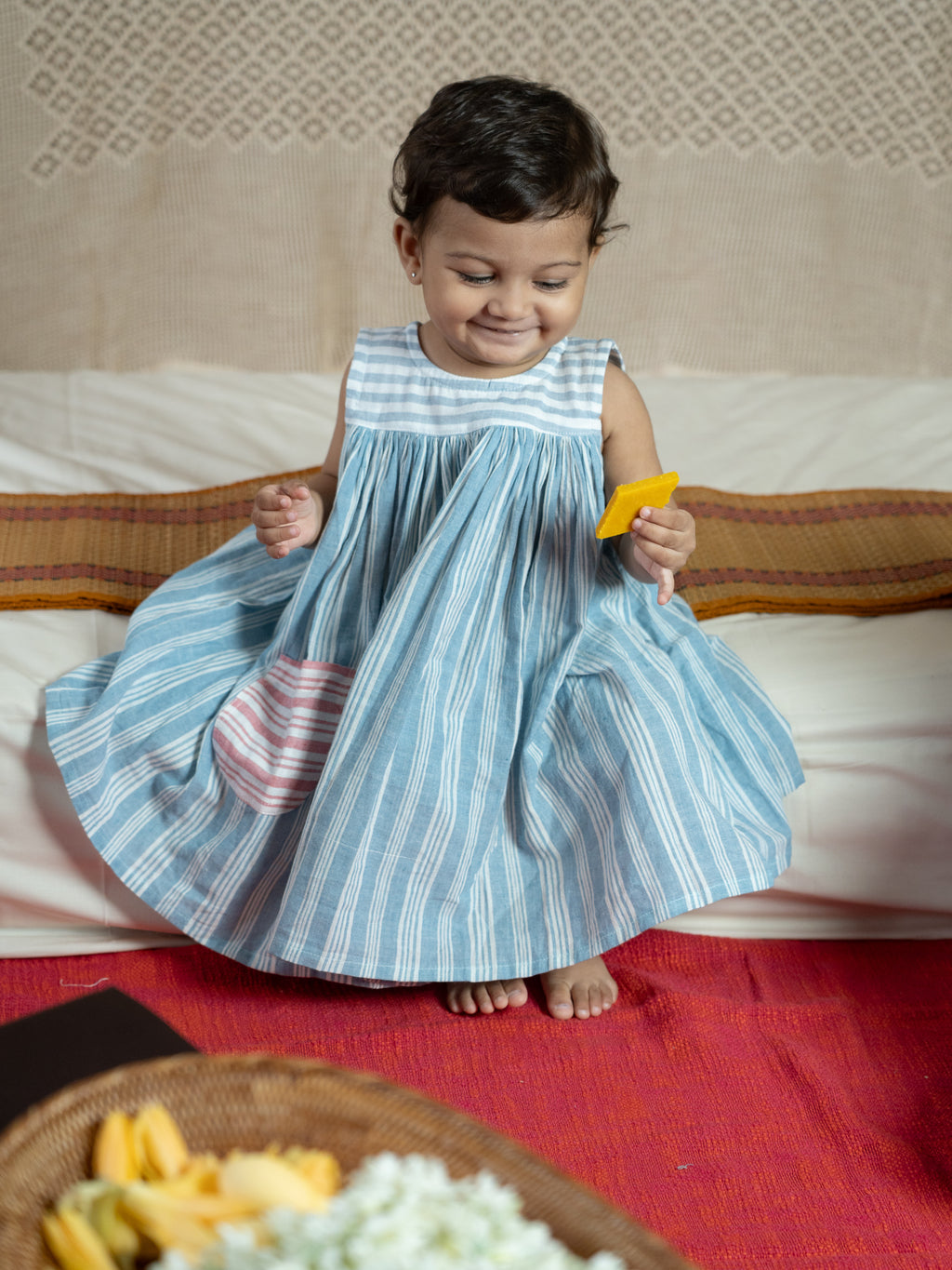 Handloom- Blue Flared Dress