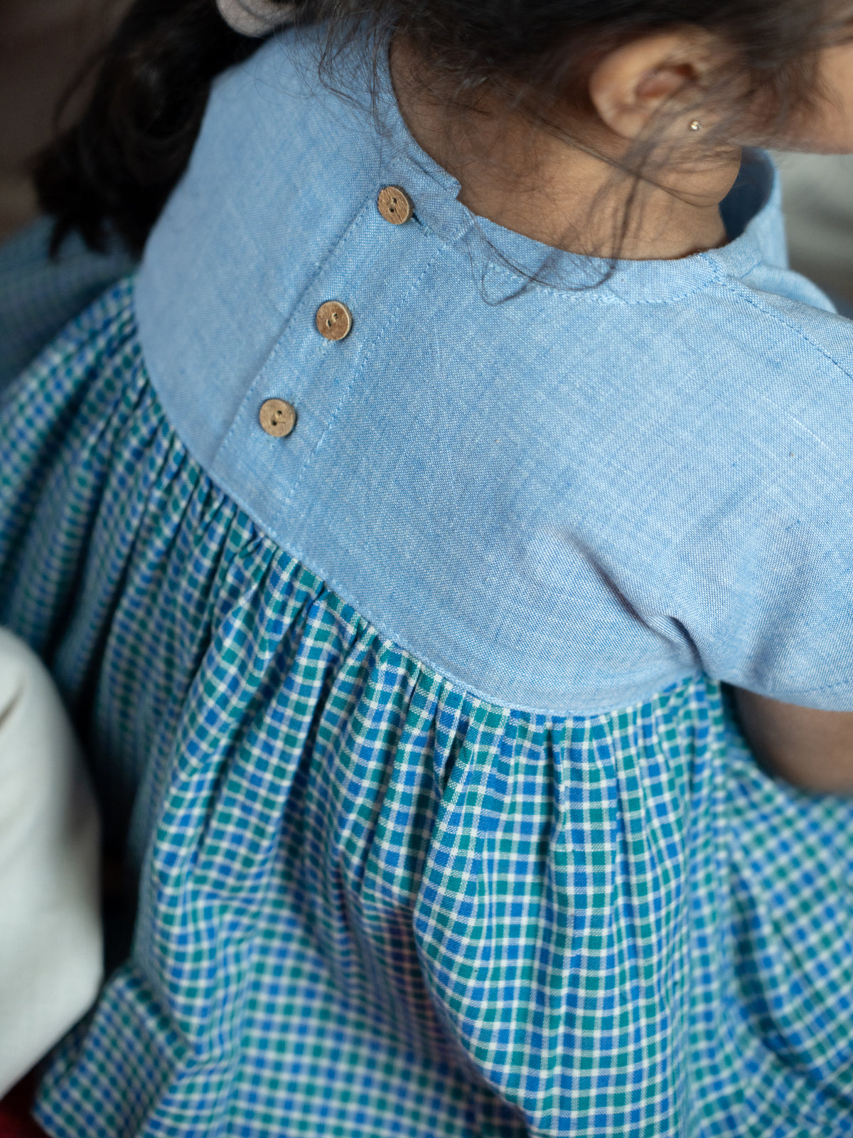 Handloom- Blue Checkered Dress