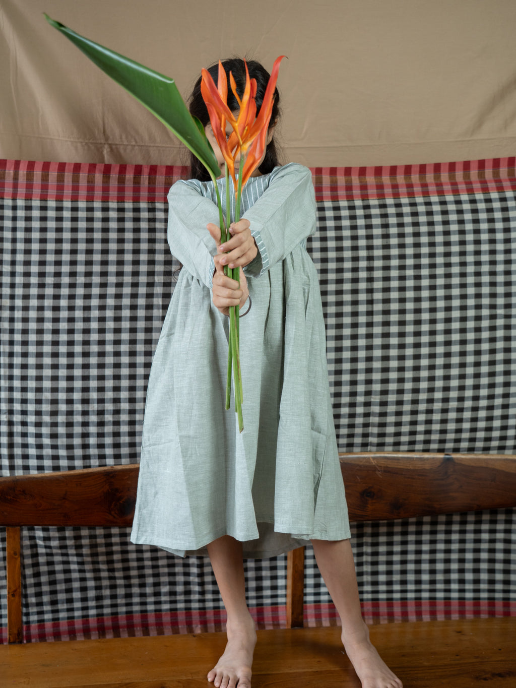 Handloom- Green Stripe Dress