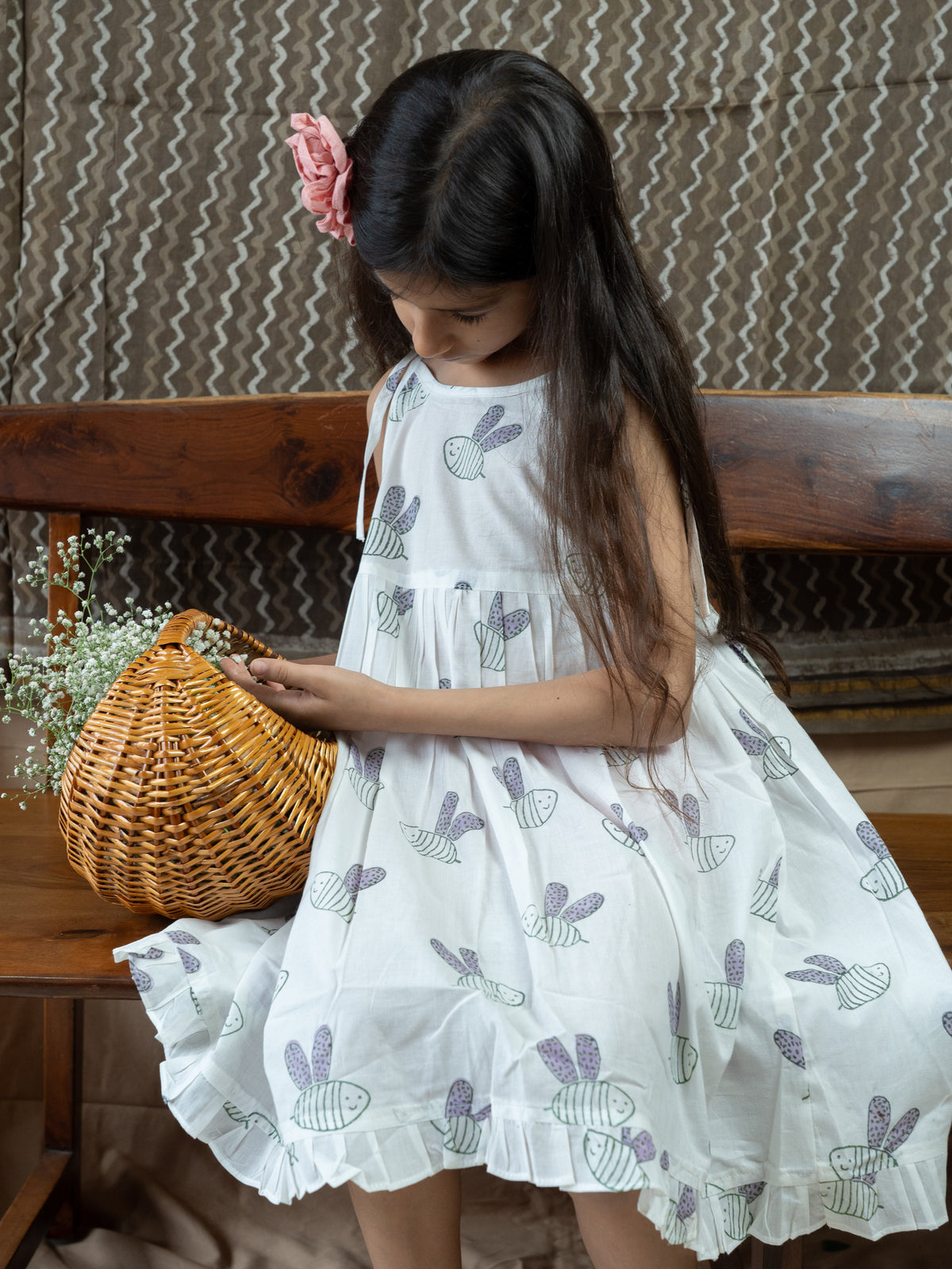 'A Swarm of Bees' String Dress in Mauve