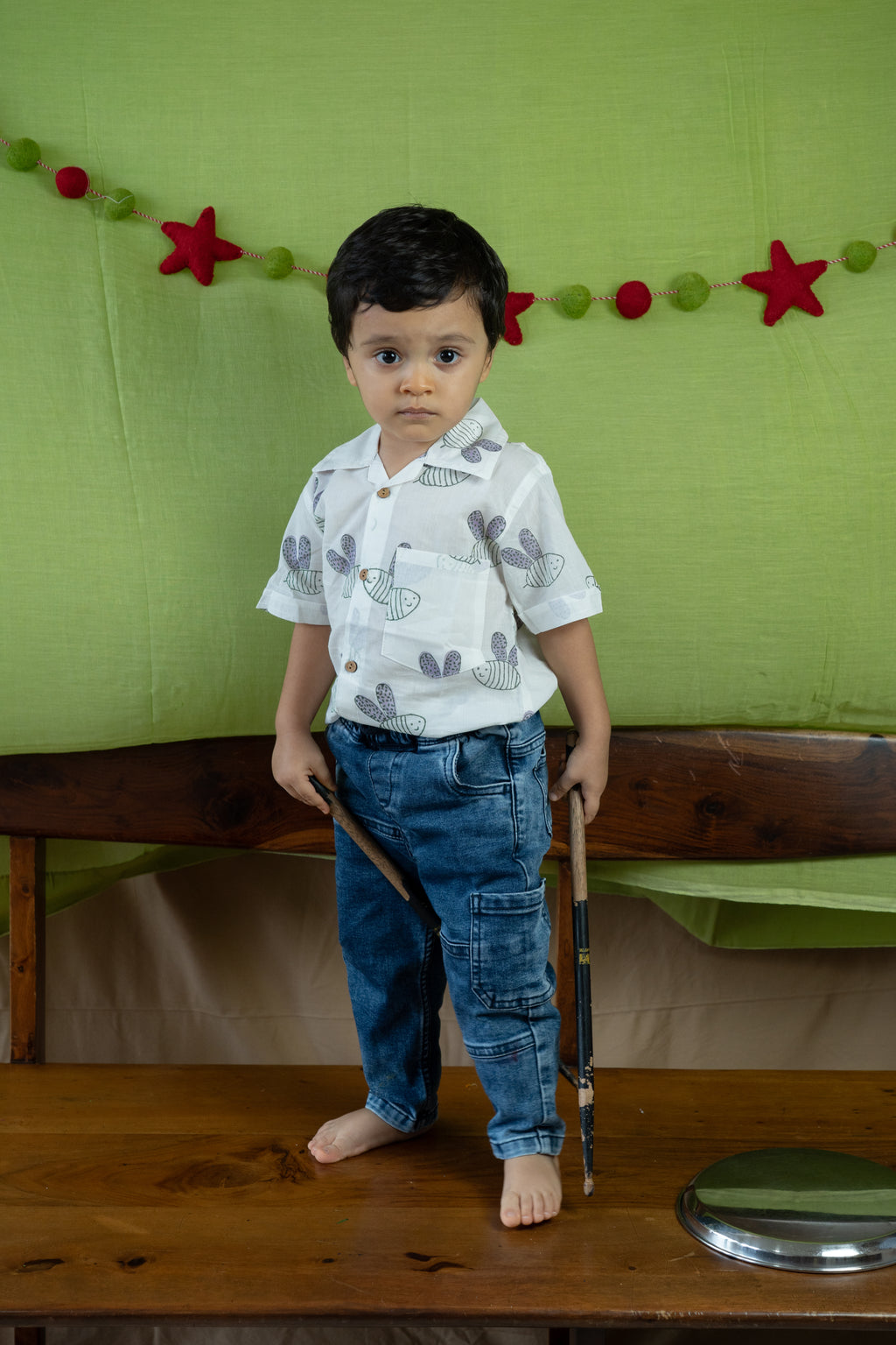 'A Swarm of Bees' Shirt in Mauve