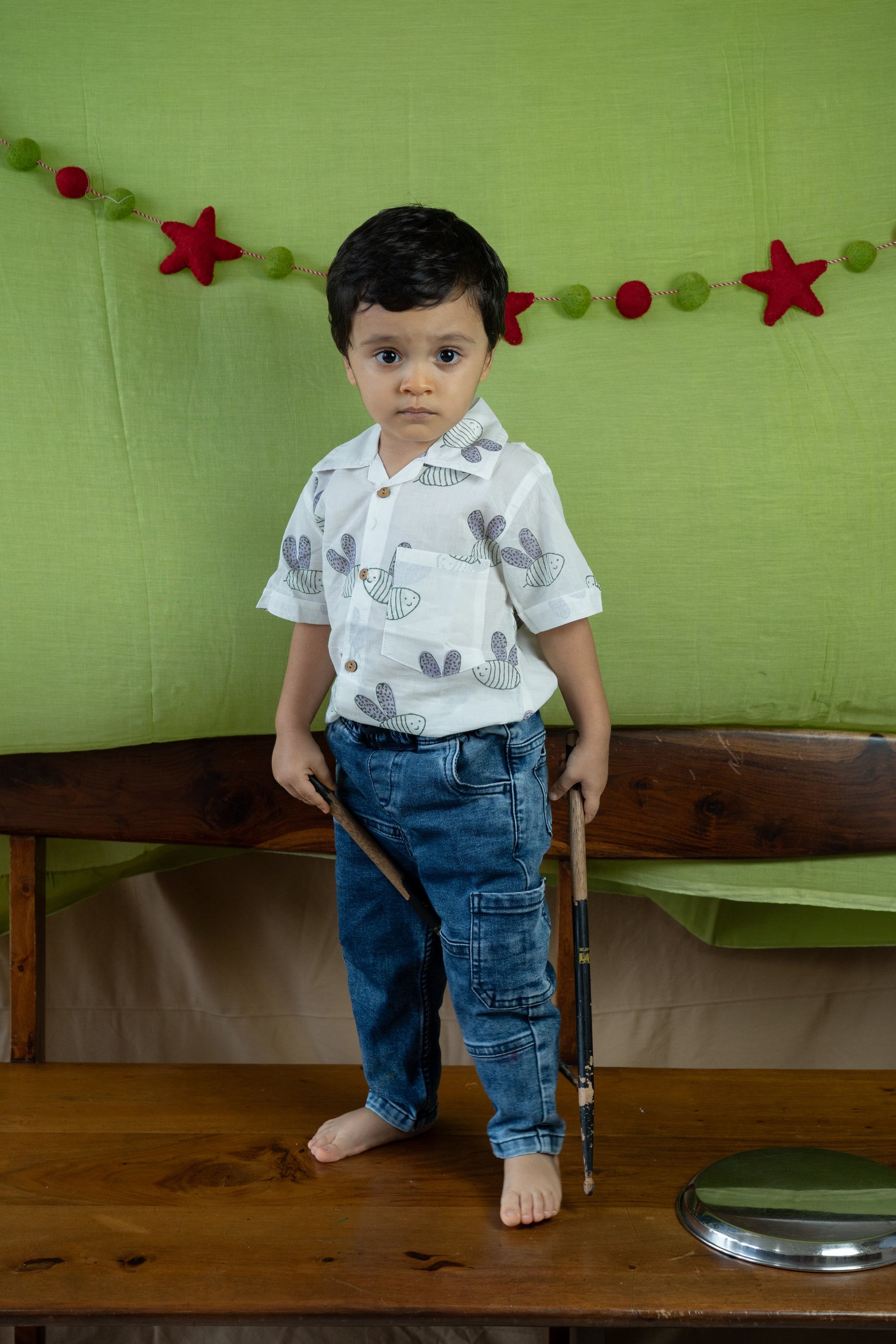 'A Swarm of Bees' Shirt in Mauve