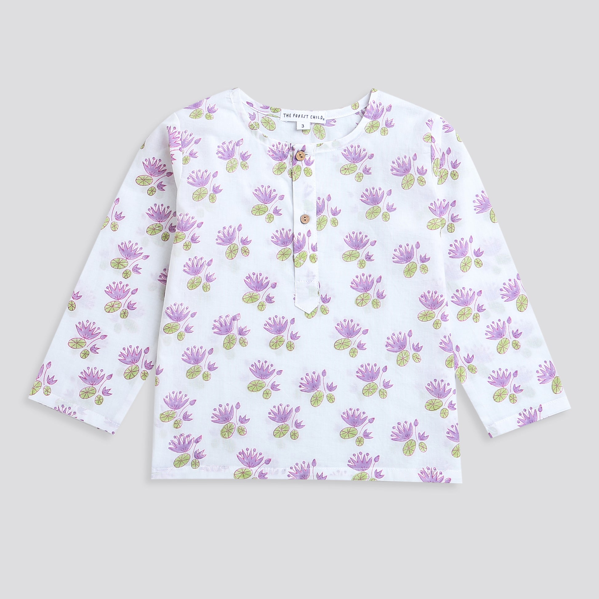 'A Pond of Lotus'  Kurta Pyjama Set