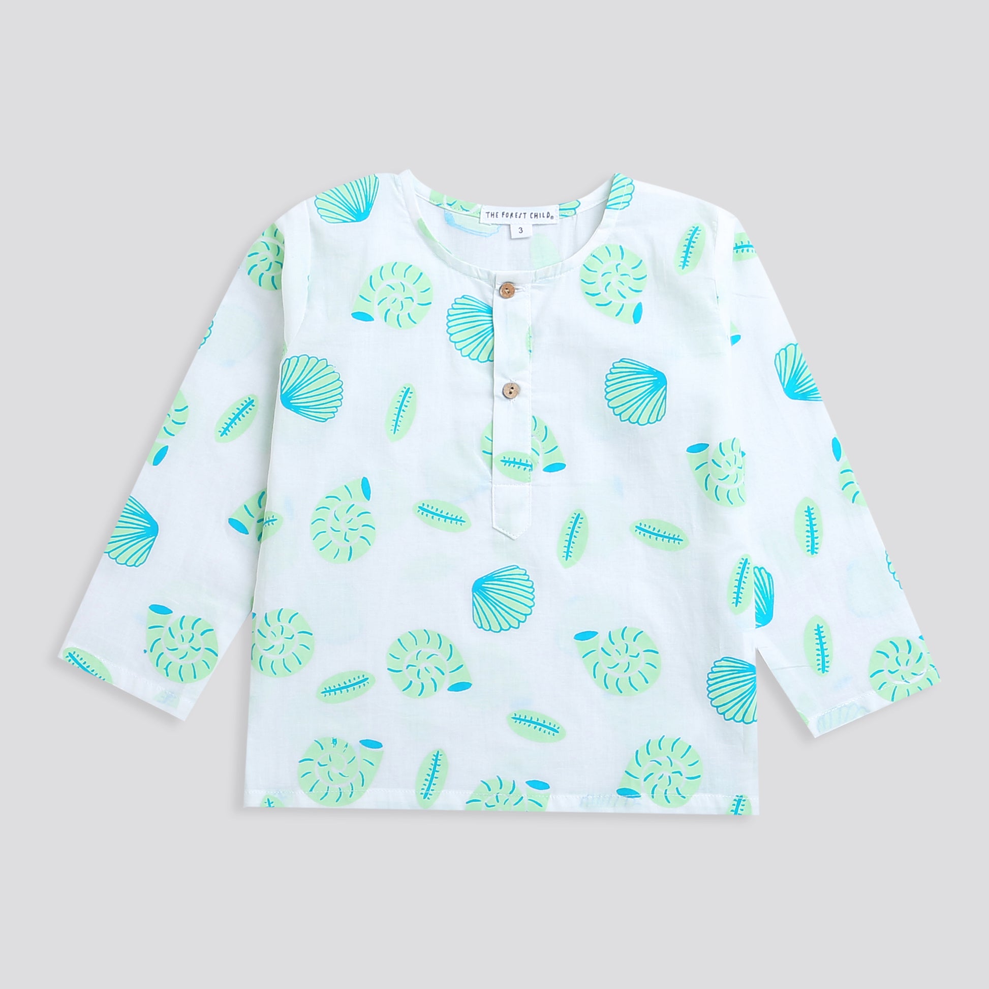 'A Midden of Shells' Kurta Pyjama Set- B