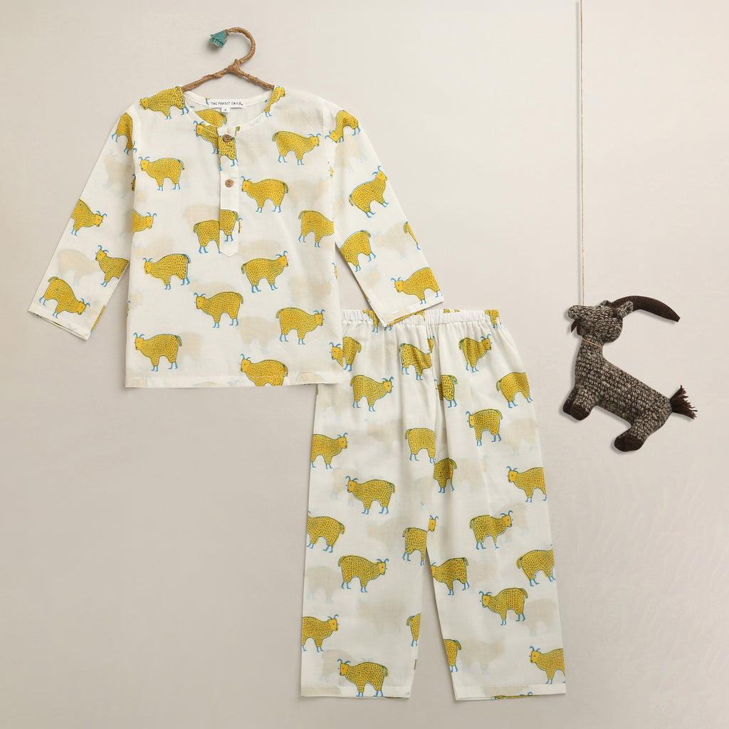 ‘ A Herd of Himalayan Tahrs’ Kurta Pyjama Set