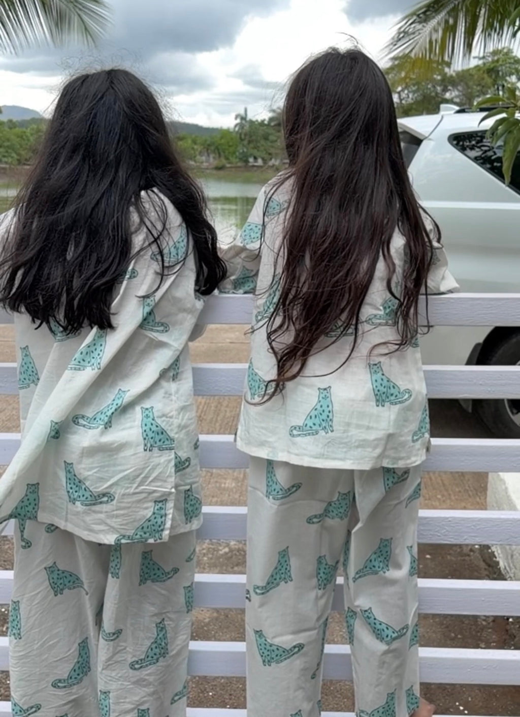 ‘ A Leap of Snow Leopards’ Kurta Pyjama Set
