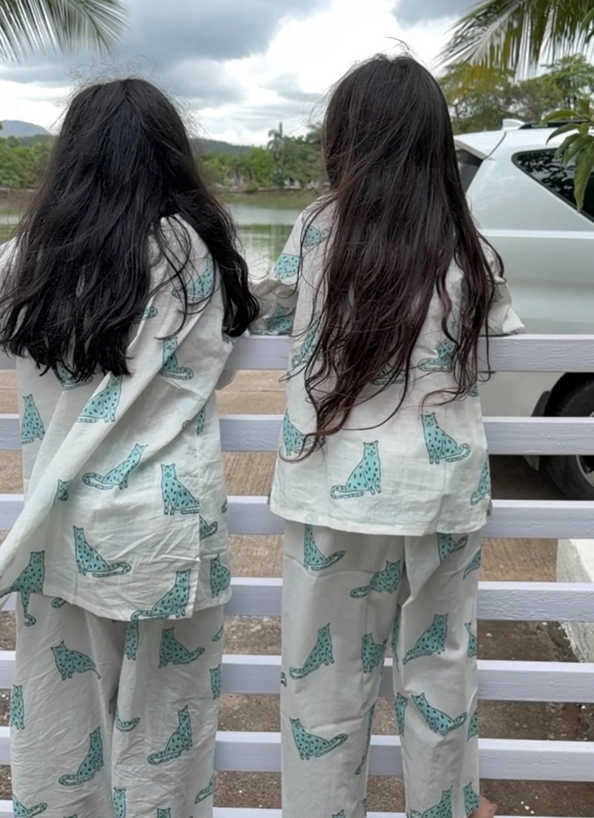 ‘ A Leap of Snow Leopards’ Kurta Pyjama Set