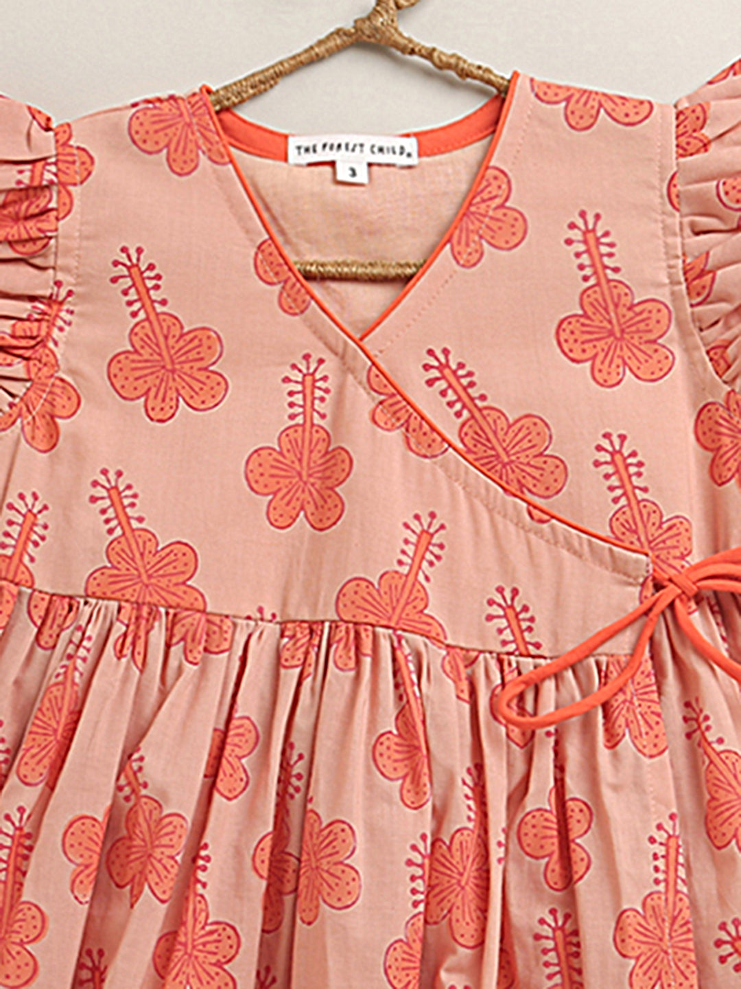 'A Patch of Hibiscus' - Angrakha Dress