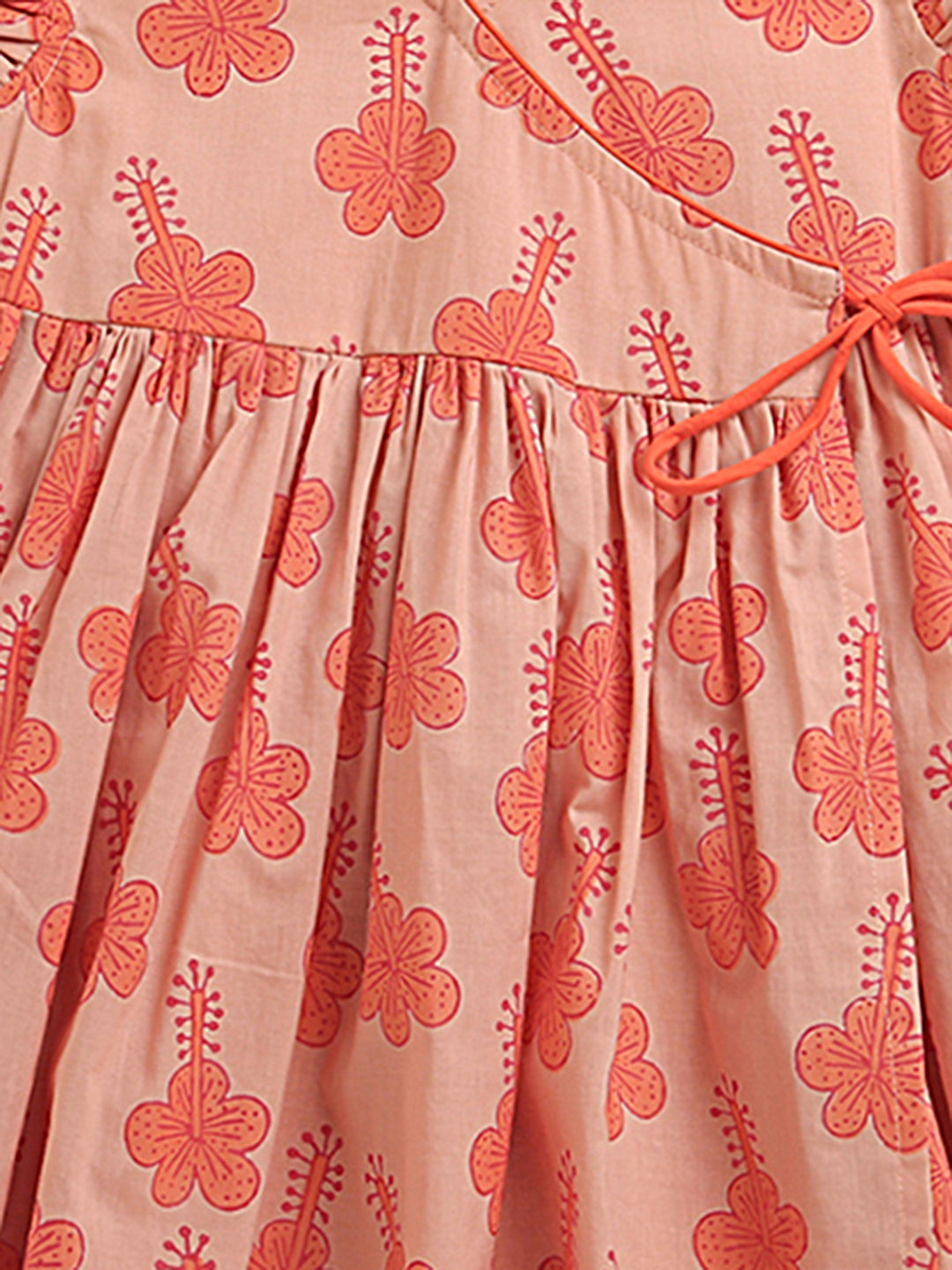 'A Patch of Hibiscus' - Angrakha Dress