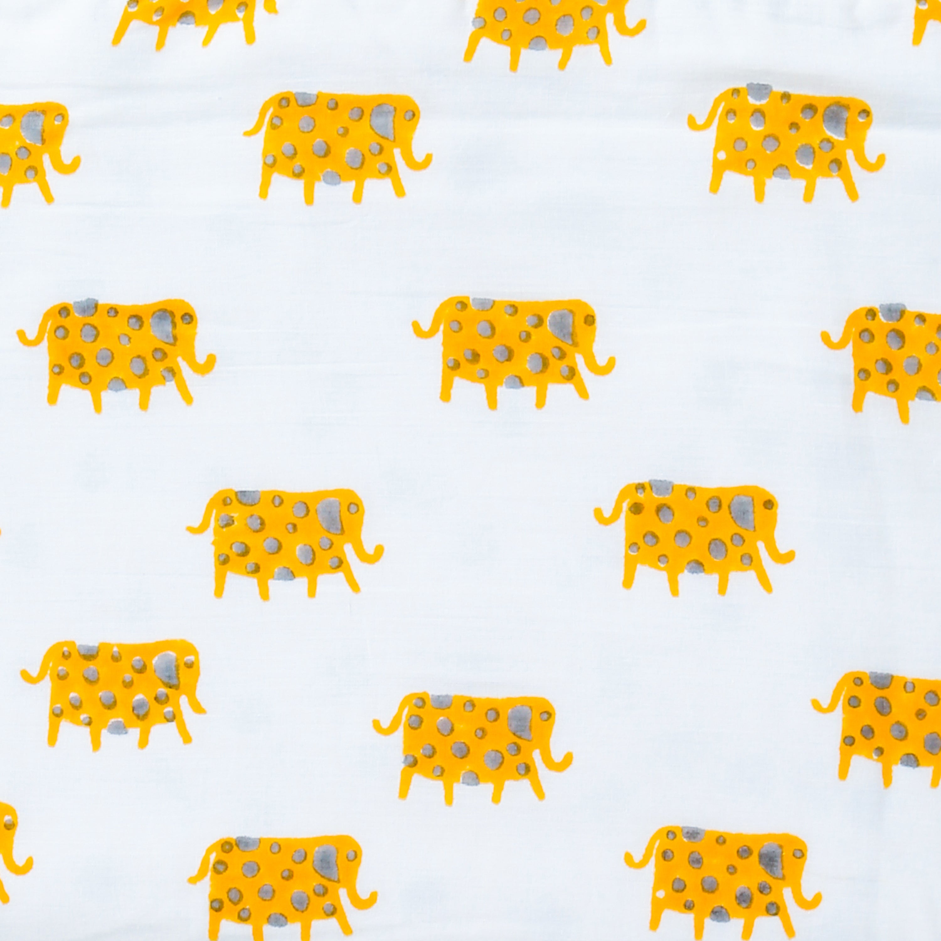 'A Parade of Elephants' - Blanket (yellow and grey)