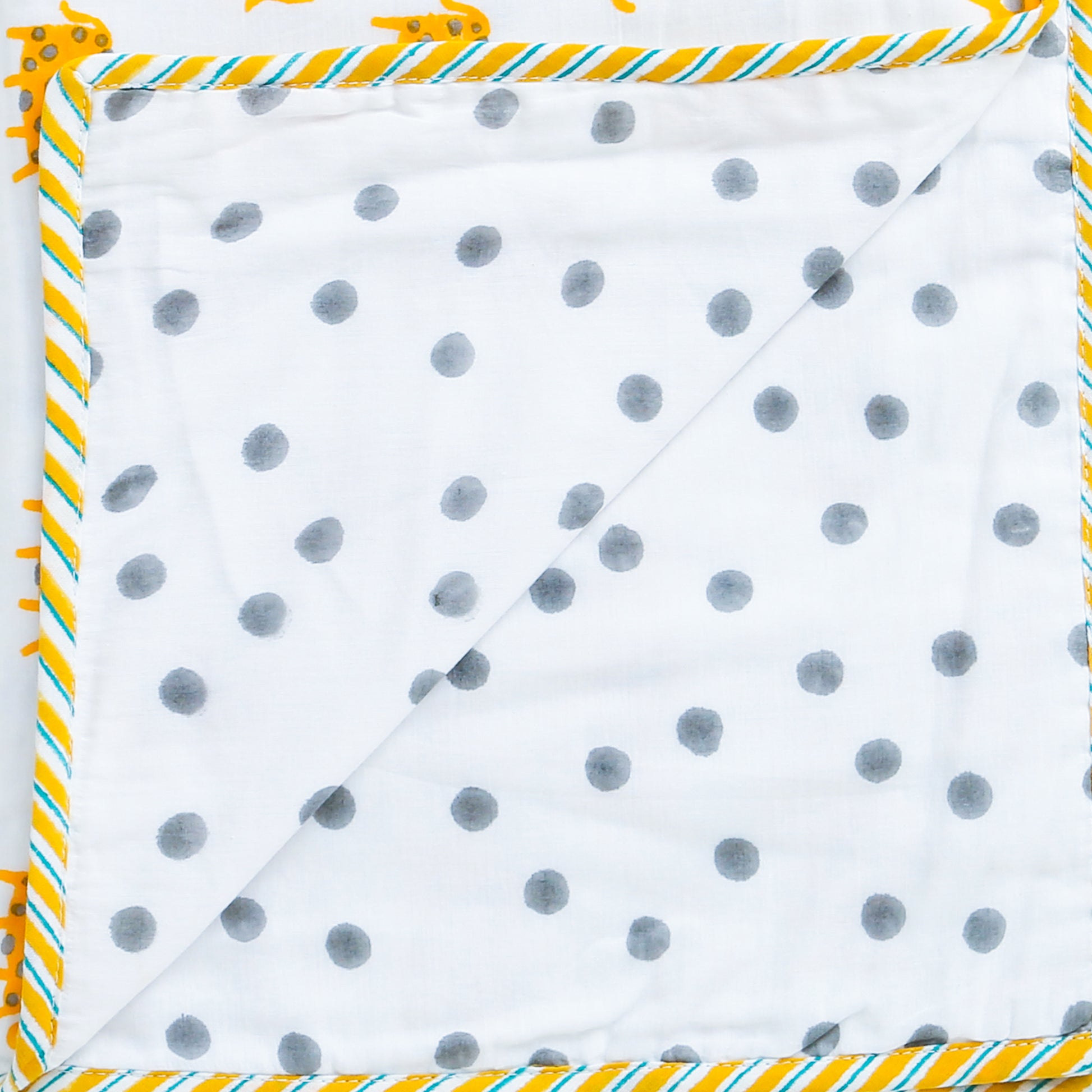 'A Parade of Elephants' - Blanket (yellow and grey)