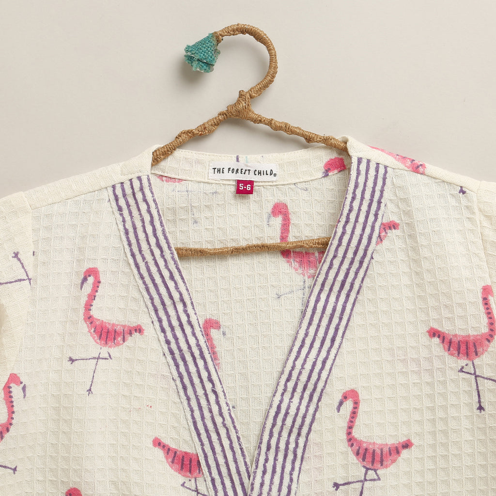'A Flamboyance of Flamingos' Bathrobe