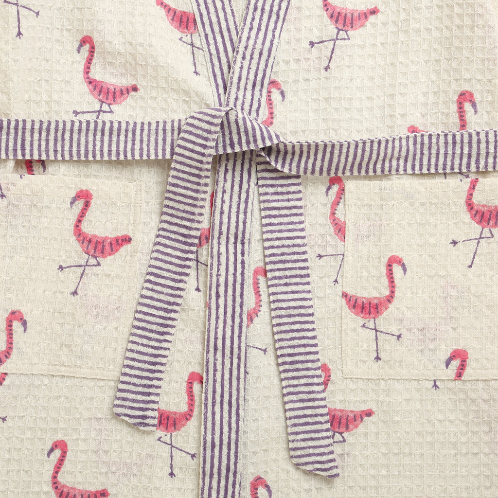 'A Flamboyance of Flamingos' Bathrobe
