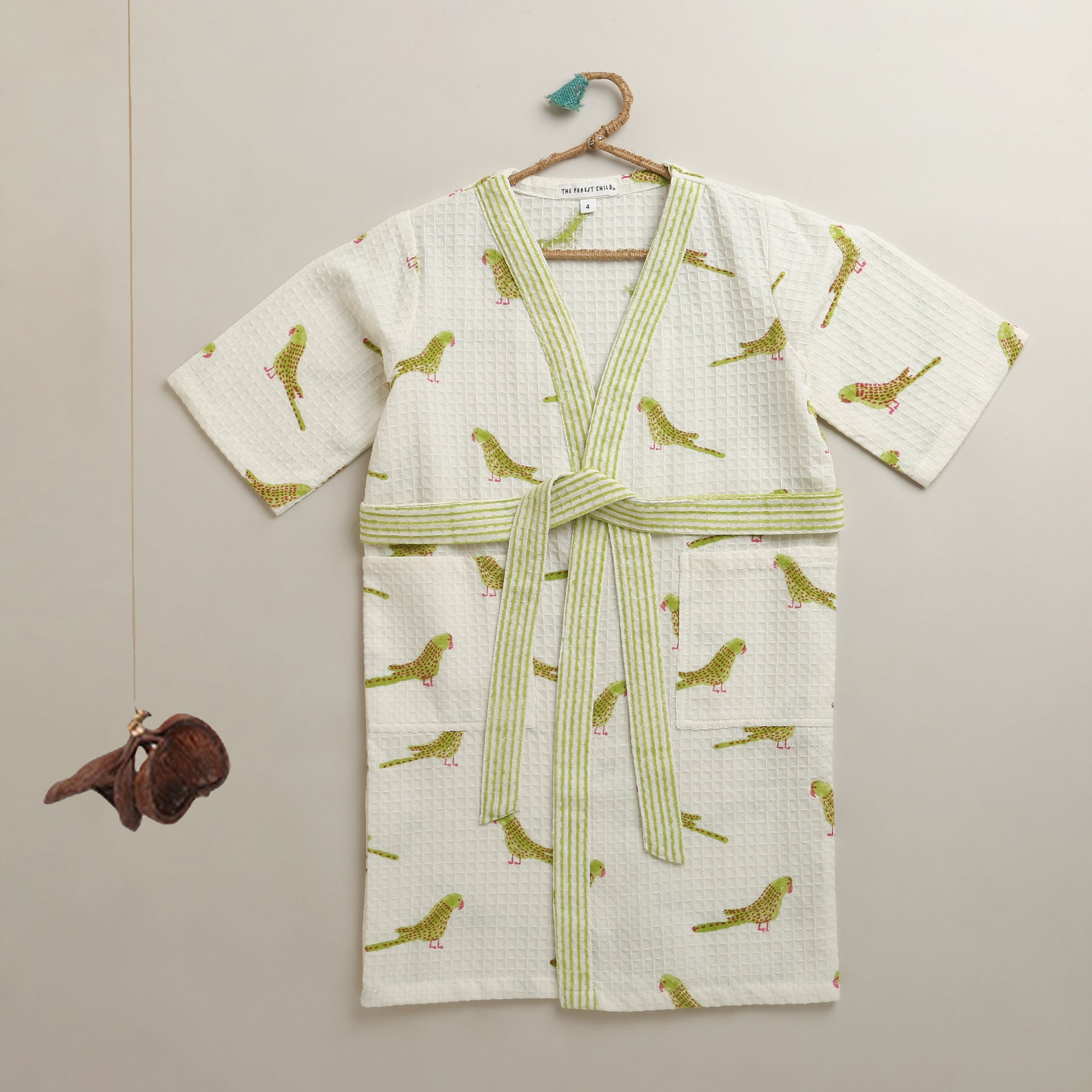 'A Cluster  of Parakeets' Bathrobe