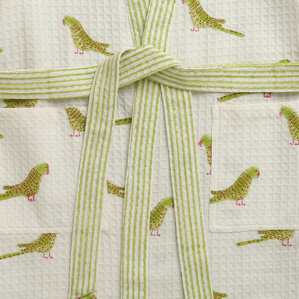 'A Cluster  of Parakeets' Bathrobe