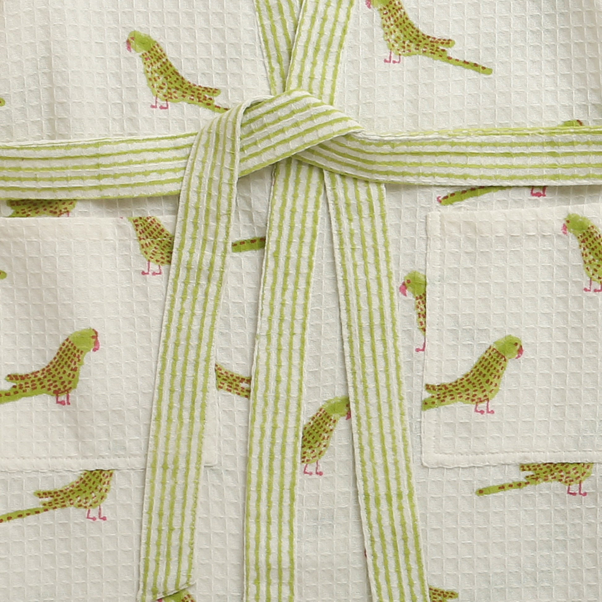 'A Cluster  of Parakeets' Bathrobe