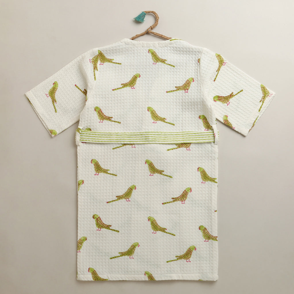 'A Cluster  of Parakeets' Bathrobe