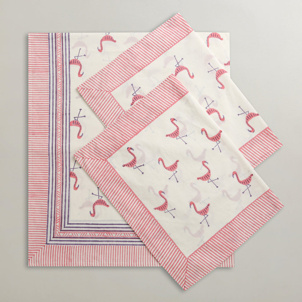 ' A Flamboyance of Flamingos' - Bedsheet