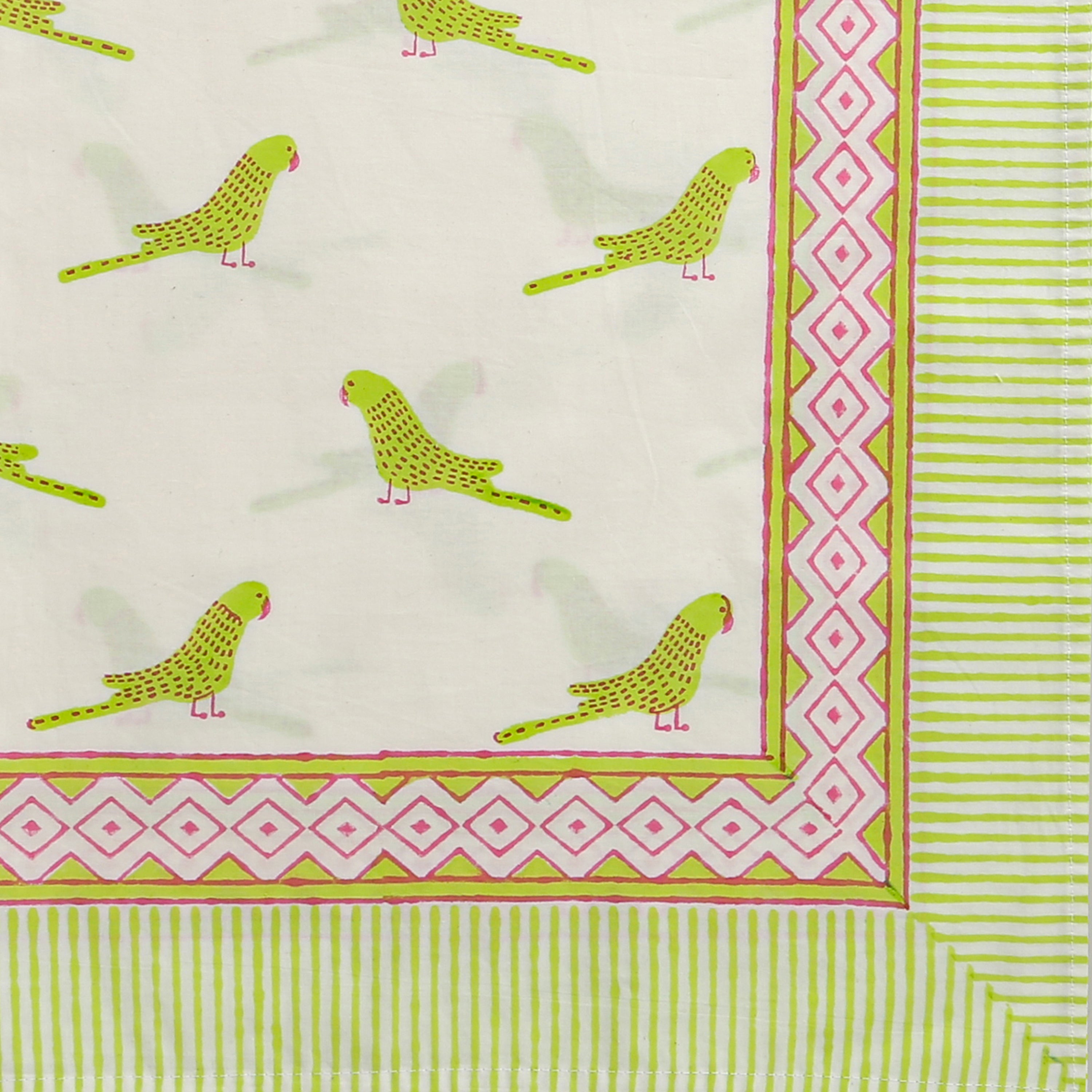 ' A Cluster of Parakeets - Bedsheet