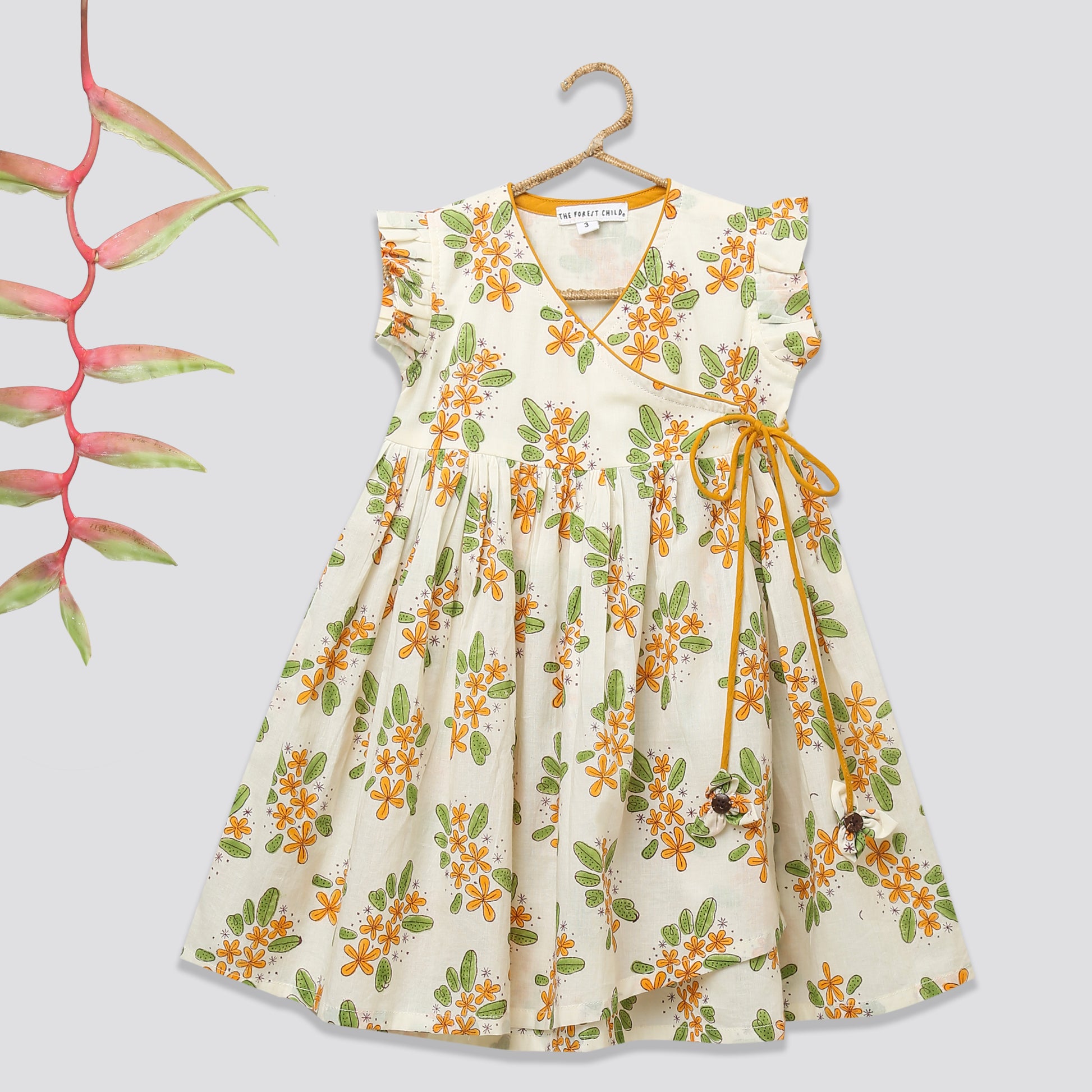 'A Bunch of Frangipani' - Angrakha Dress
