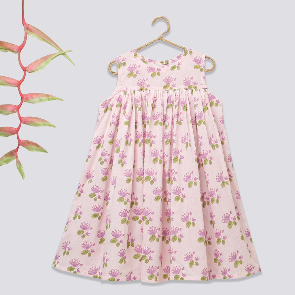 'A Pond of Lotus' - Flared Dress