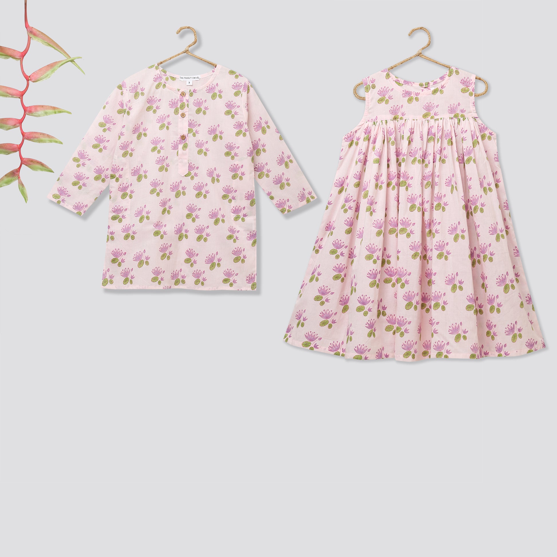 'A Pond of Lotus' - Flared Dress