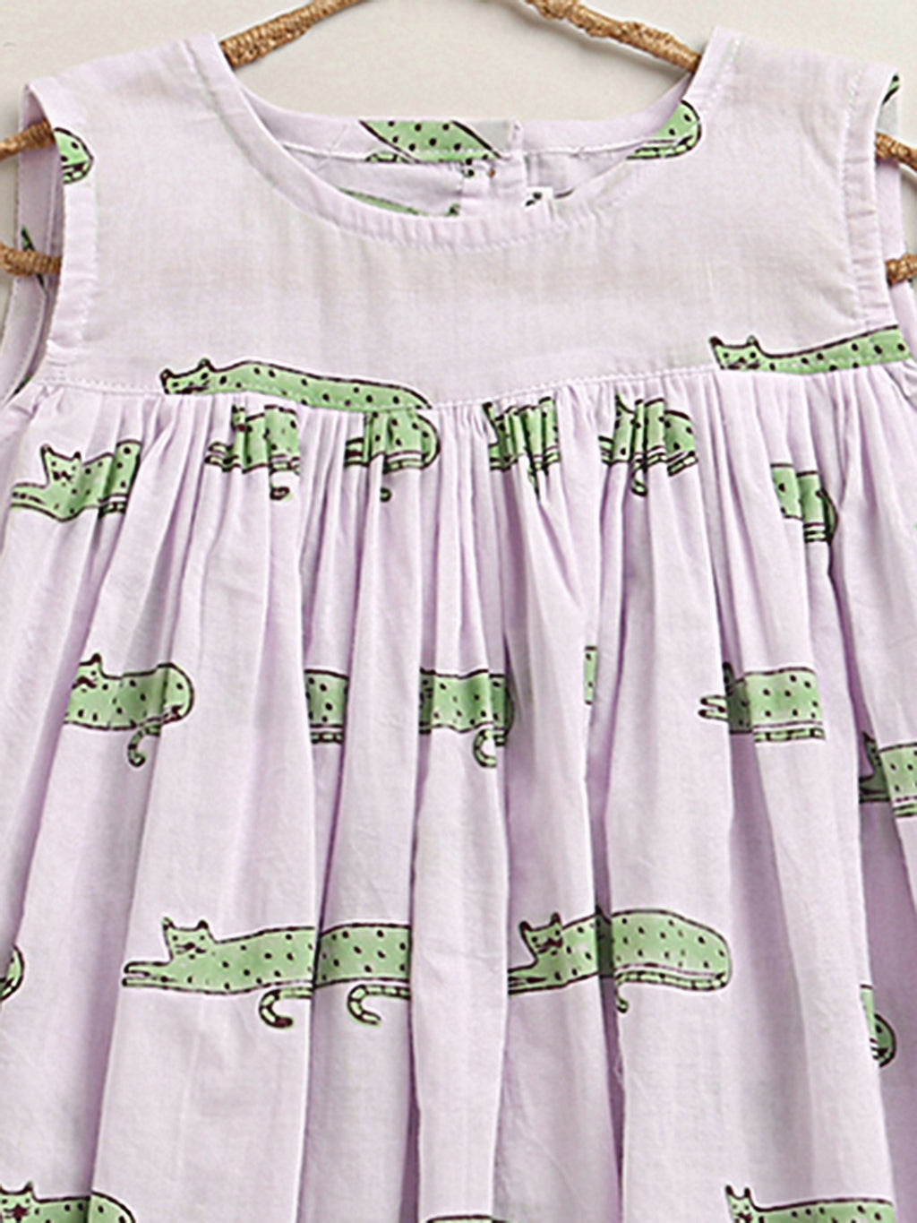 'A Clowder of Cats'  - Flared Dress In Sea Green