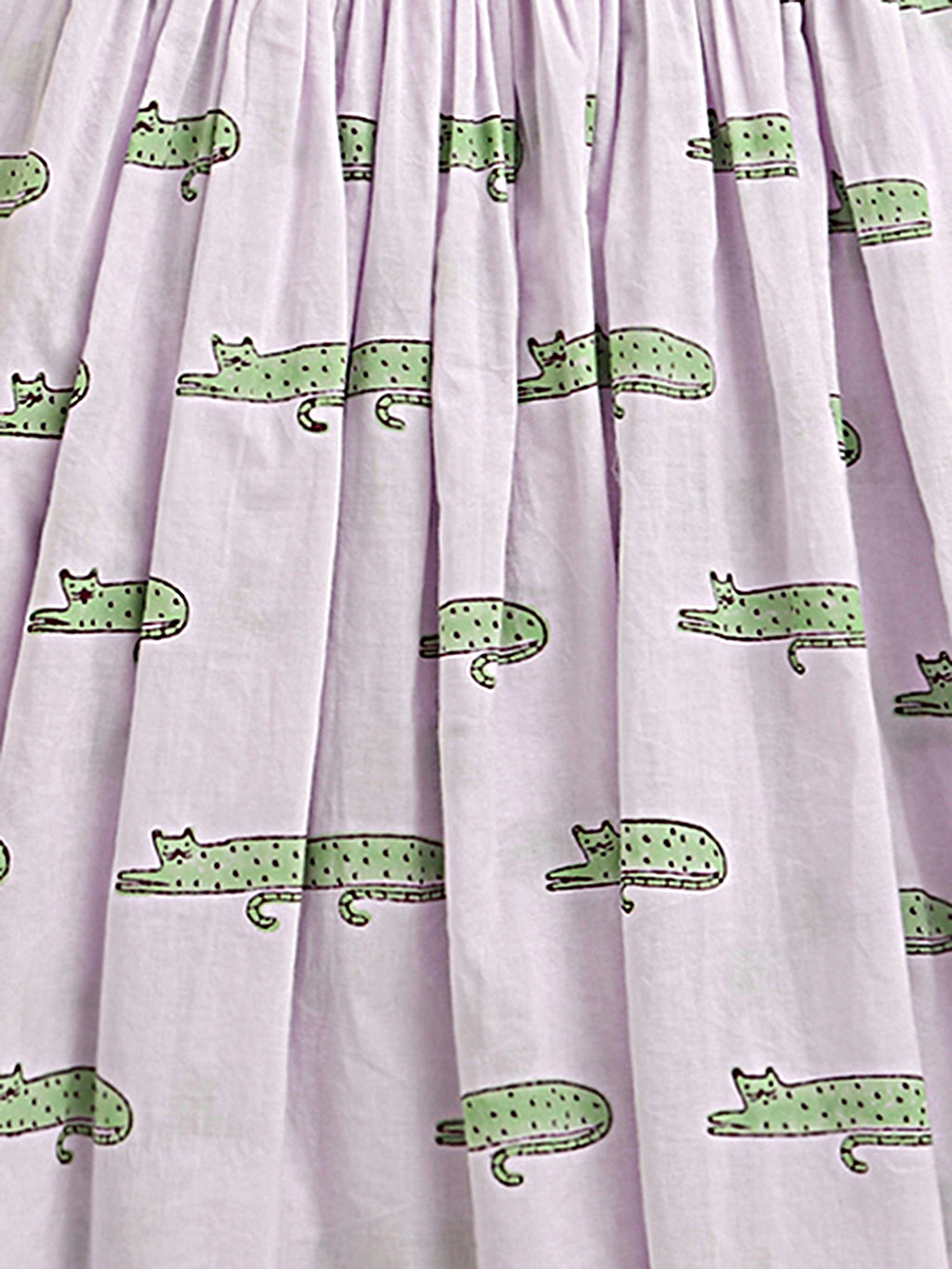 'A Clowder of Cats'  - Flared Dress In Sea Green