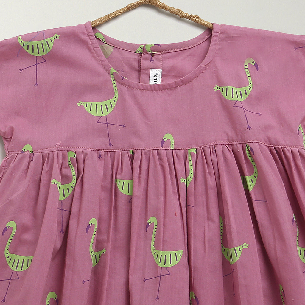 ' A Flamboyance of Flamingo' Summer Dress