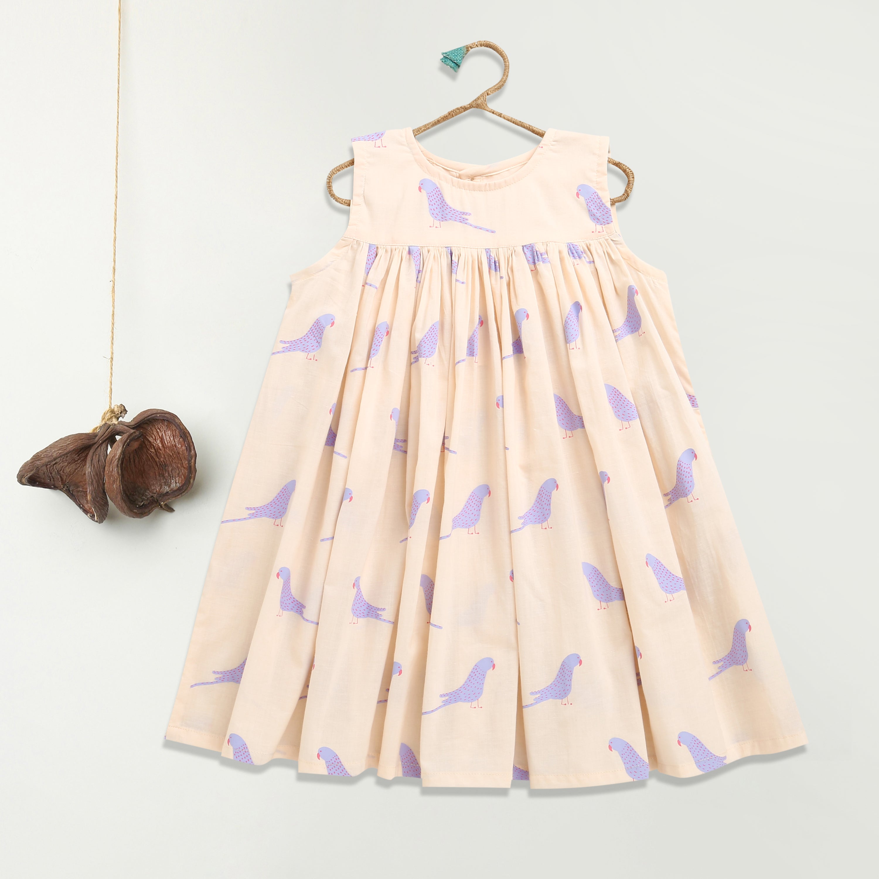 'A Cluster of Parakeets'  - Flared Dress