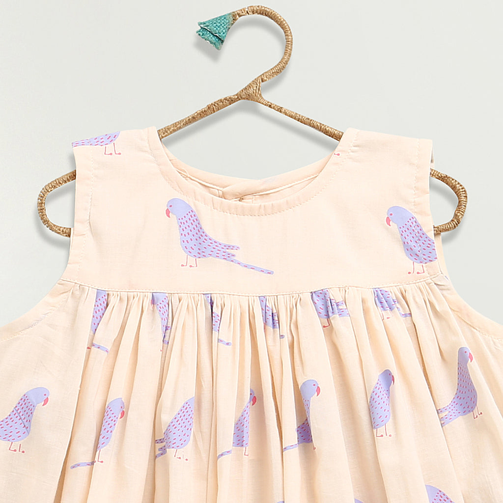 'A Cluster of Parakeets'  - Flared Dress