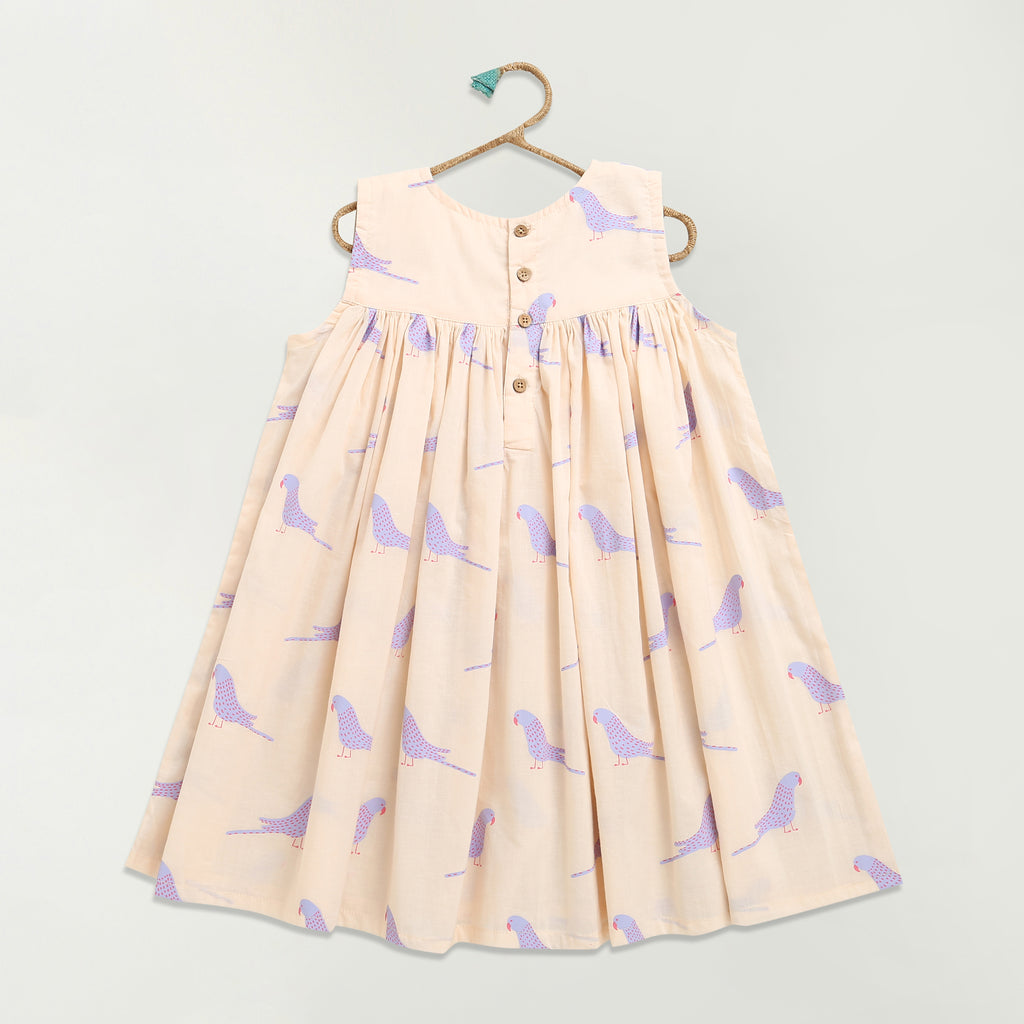 'A Cluster of Parakeets'  - Flared Dress