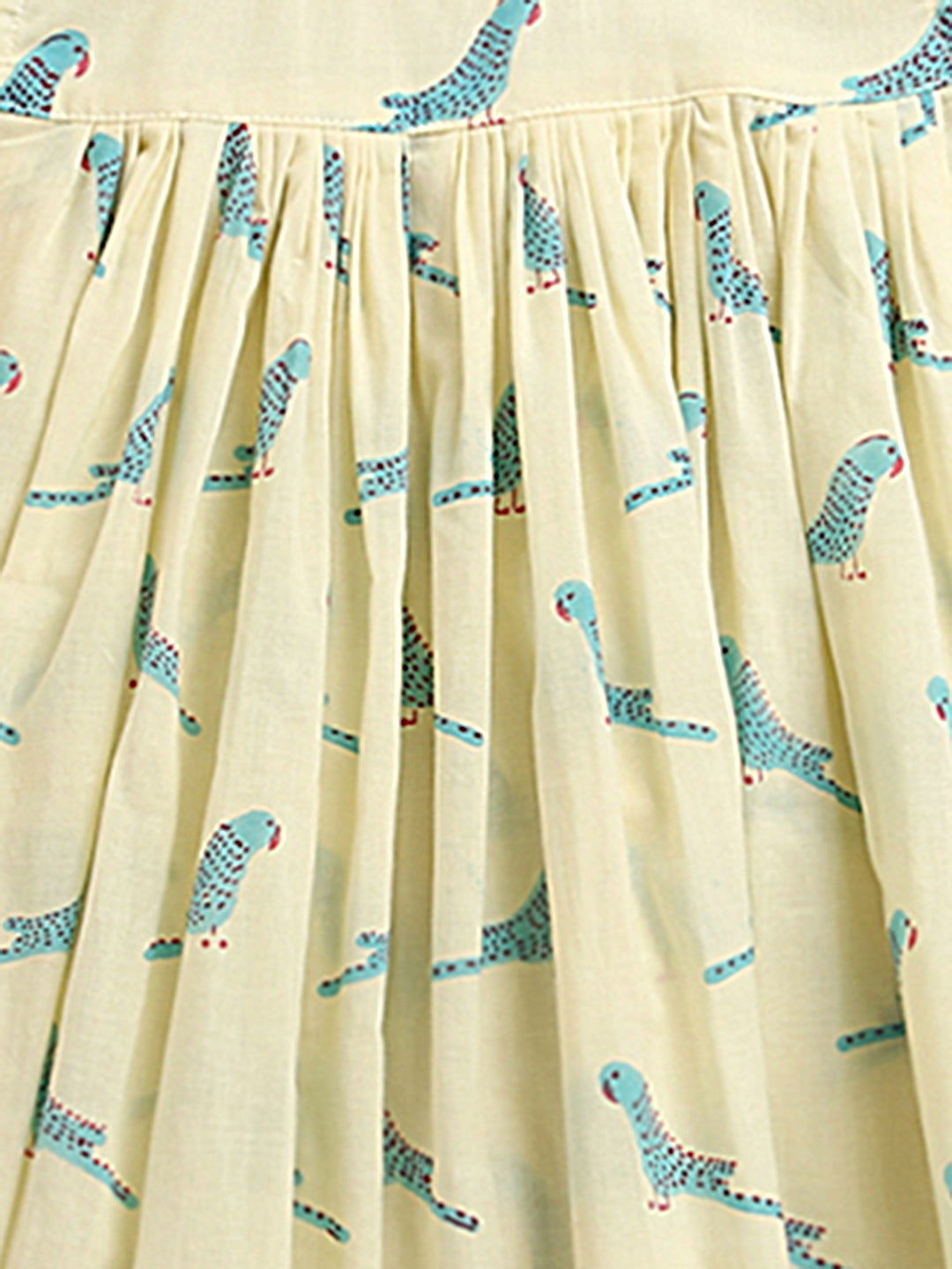 'A Cluster of Parakeets'  - Flared Dress in Yellow