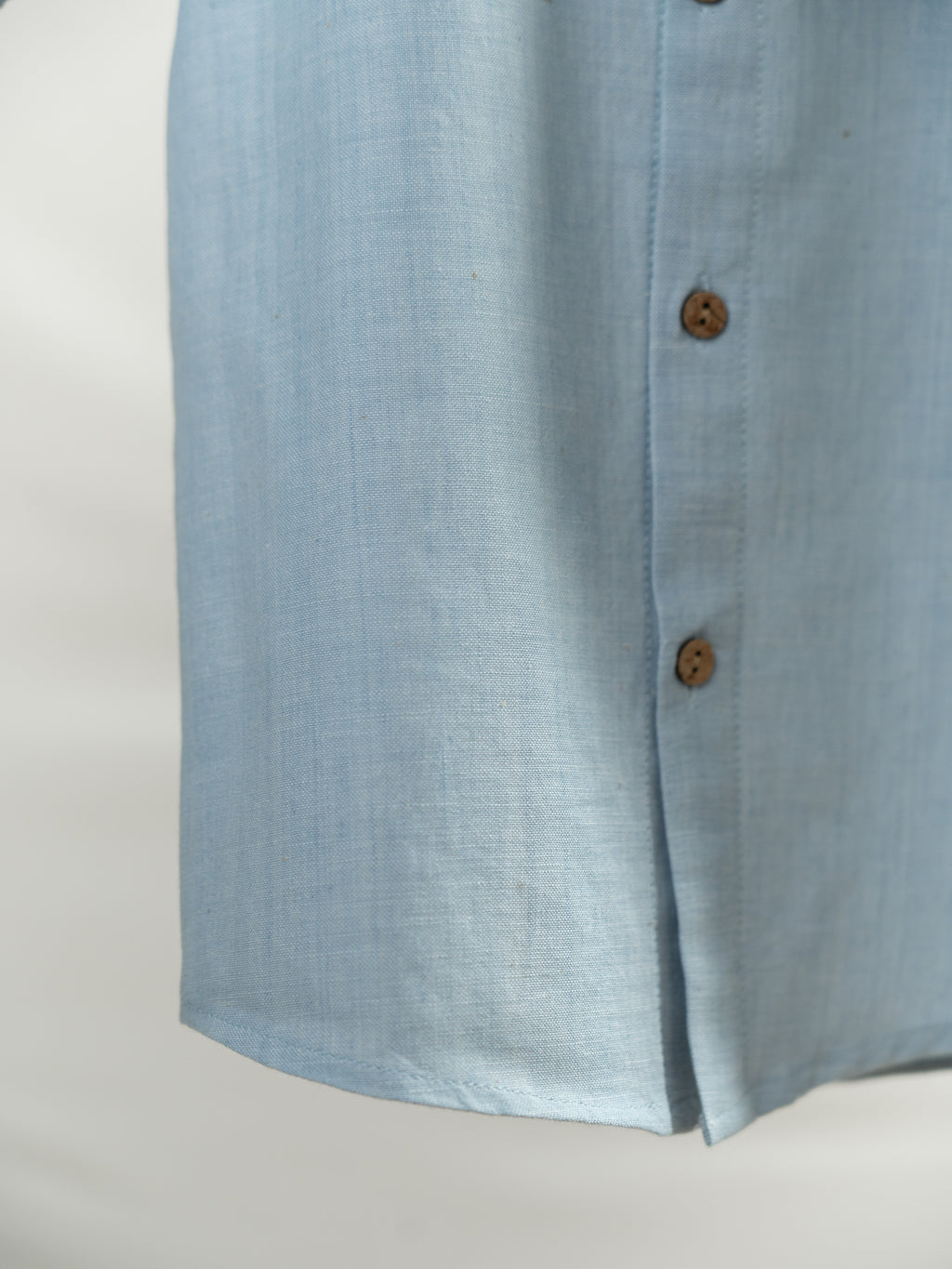Handloom- Blue Chinese Collar Shirt