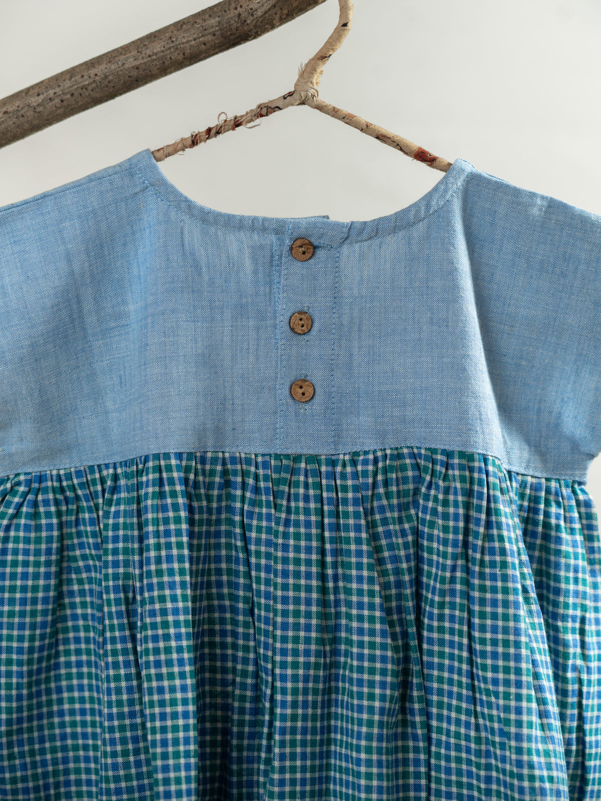 Handloom- Blue Checkered Dress
