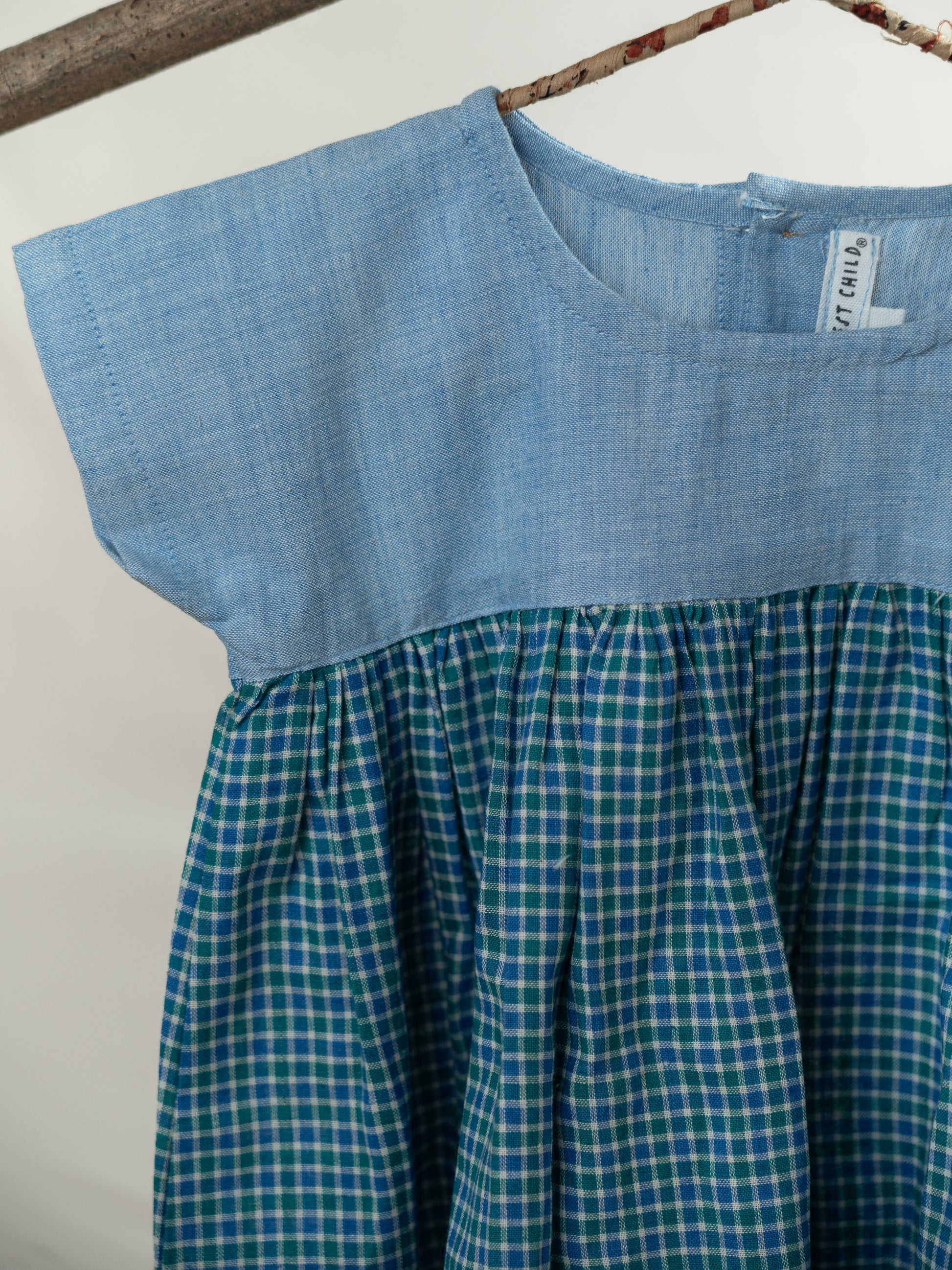 Handloom- Blue Checkered Dress