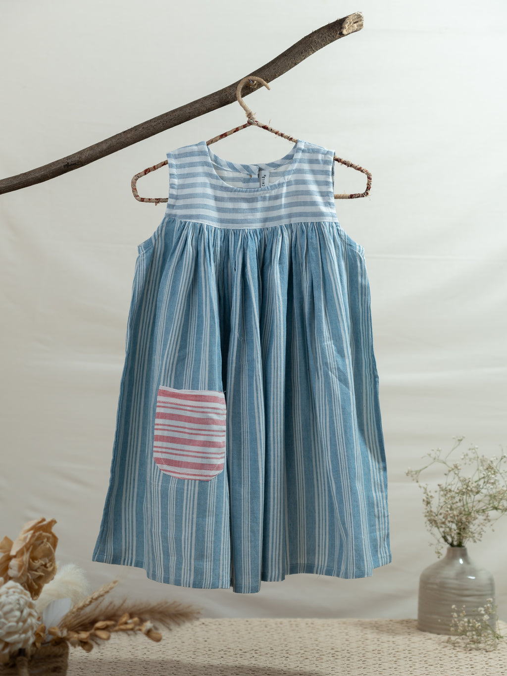 Handloom- Blue Flared Dress