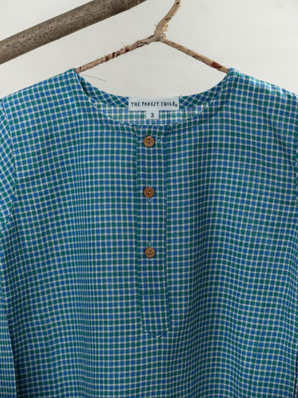 Handloom- Blue Checkered Long Kurta
