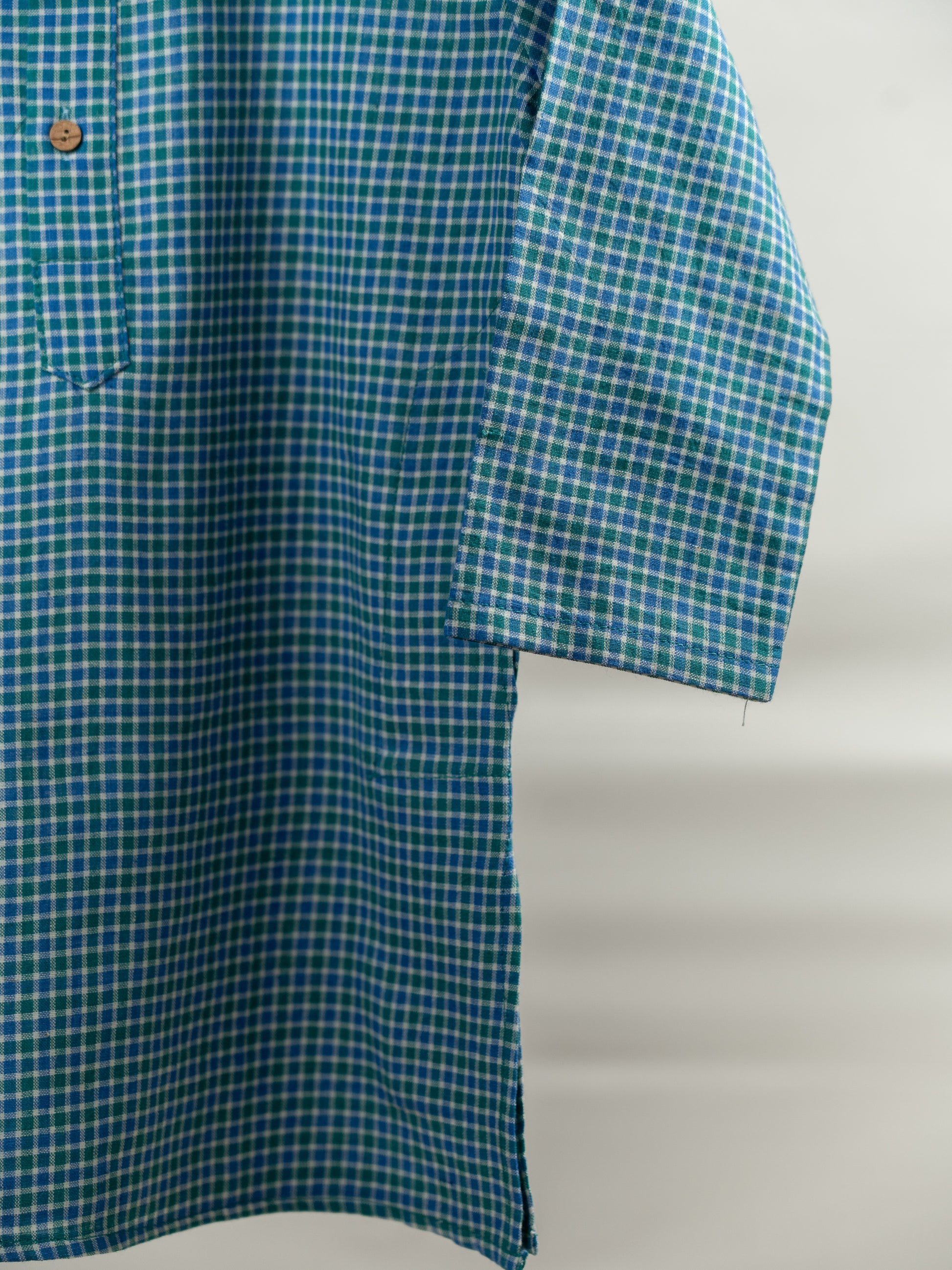 Handloom- Blue Checkered Long Kurta
