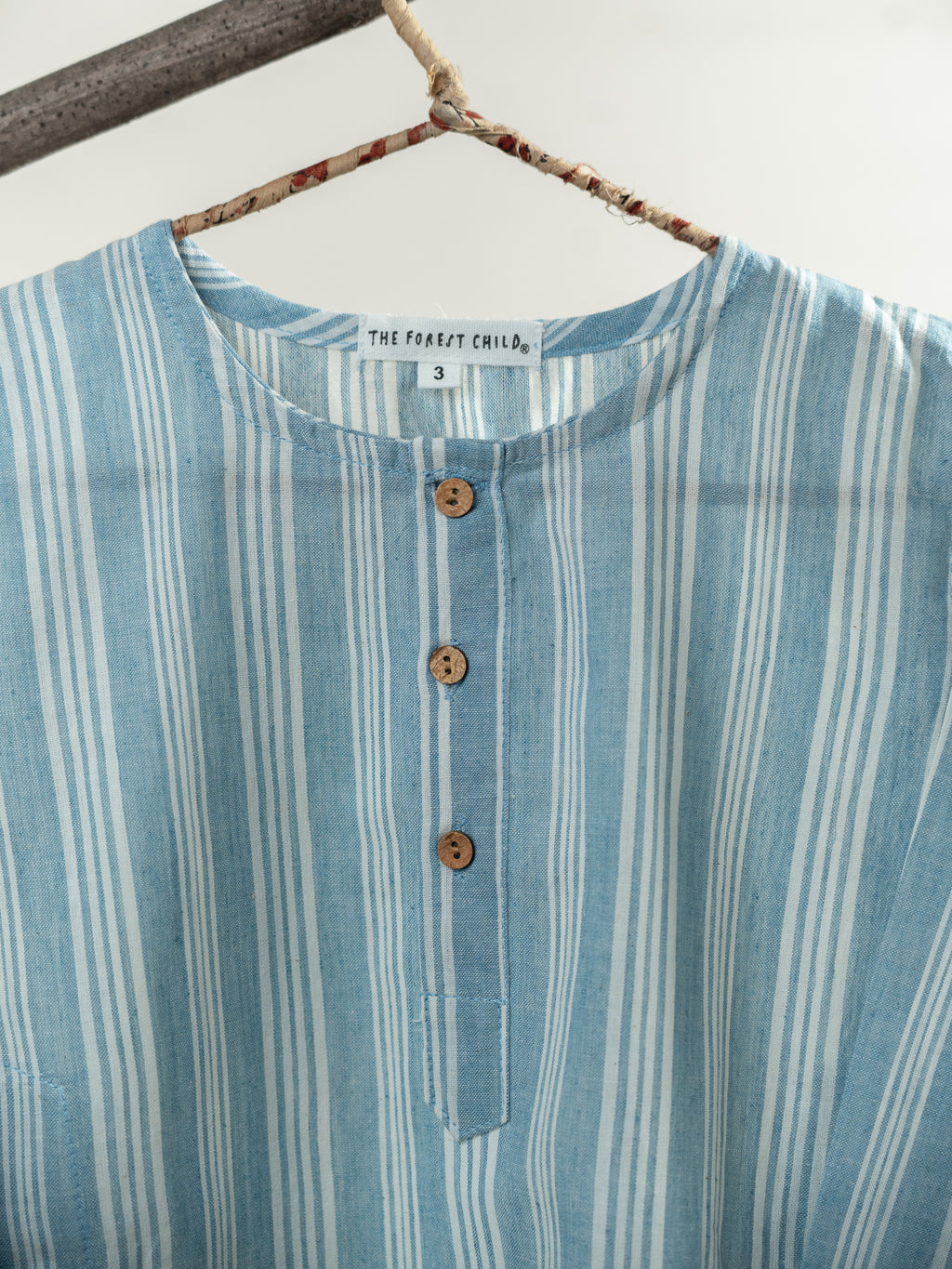 Handloom- Blue Striped Long Kurta