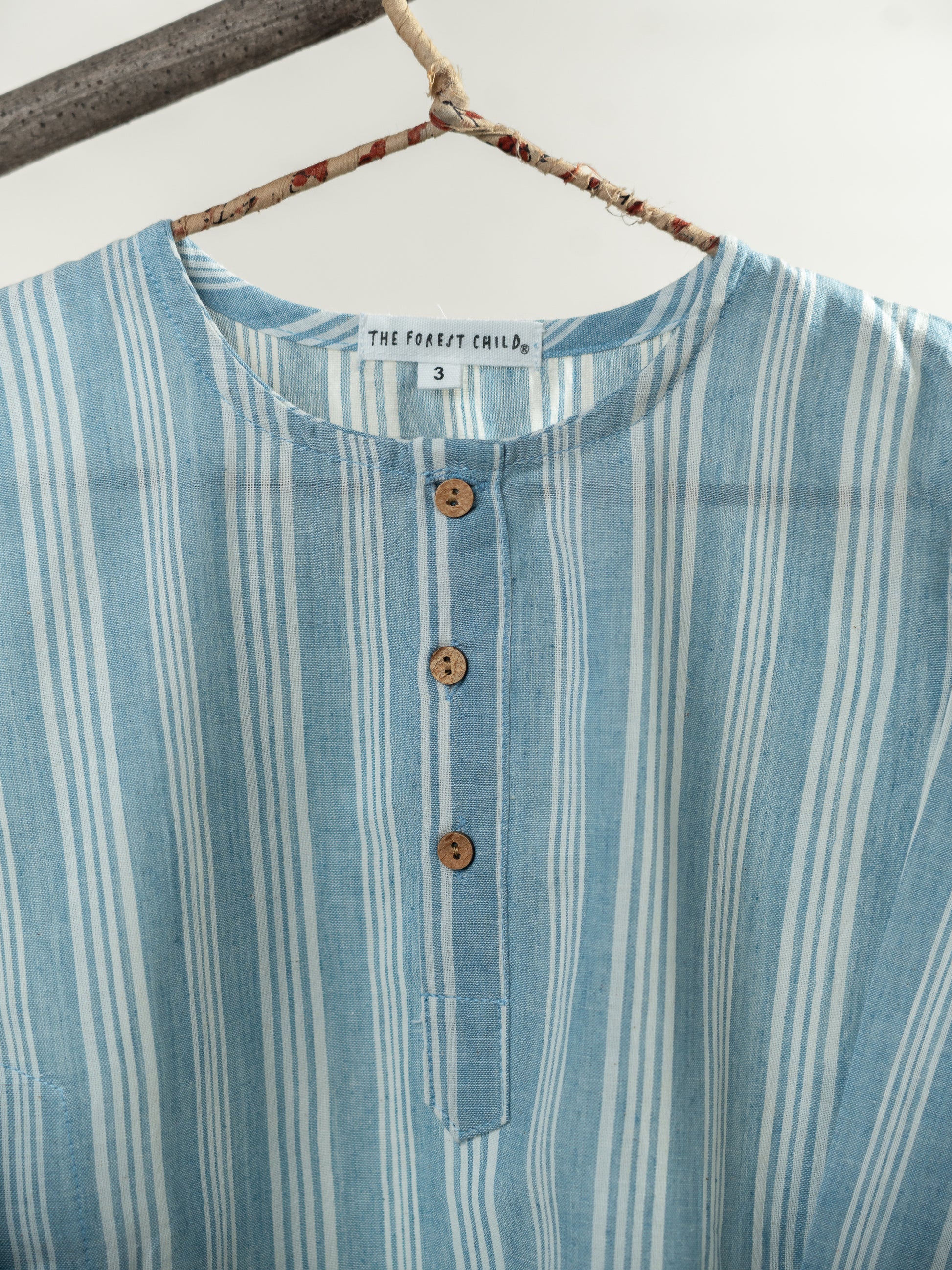 Handloom- Blue Striped Long Kurta