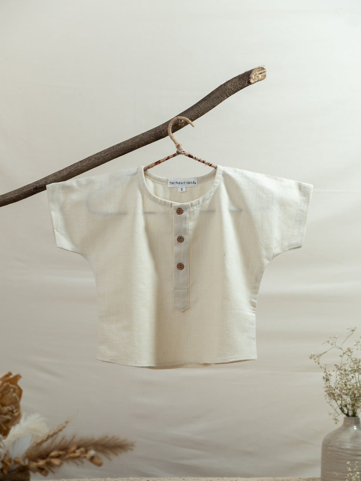 Handloom- Cream Tee Top