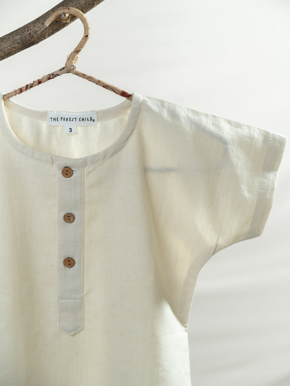 Handloom- Cream Tee Top