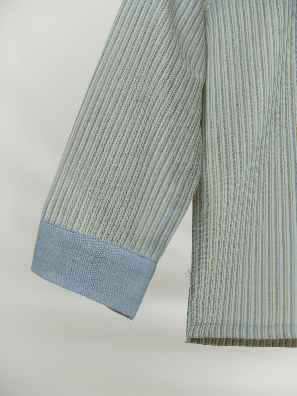 Handloom- Blue Striped Half and Half Kurta