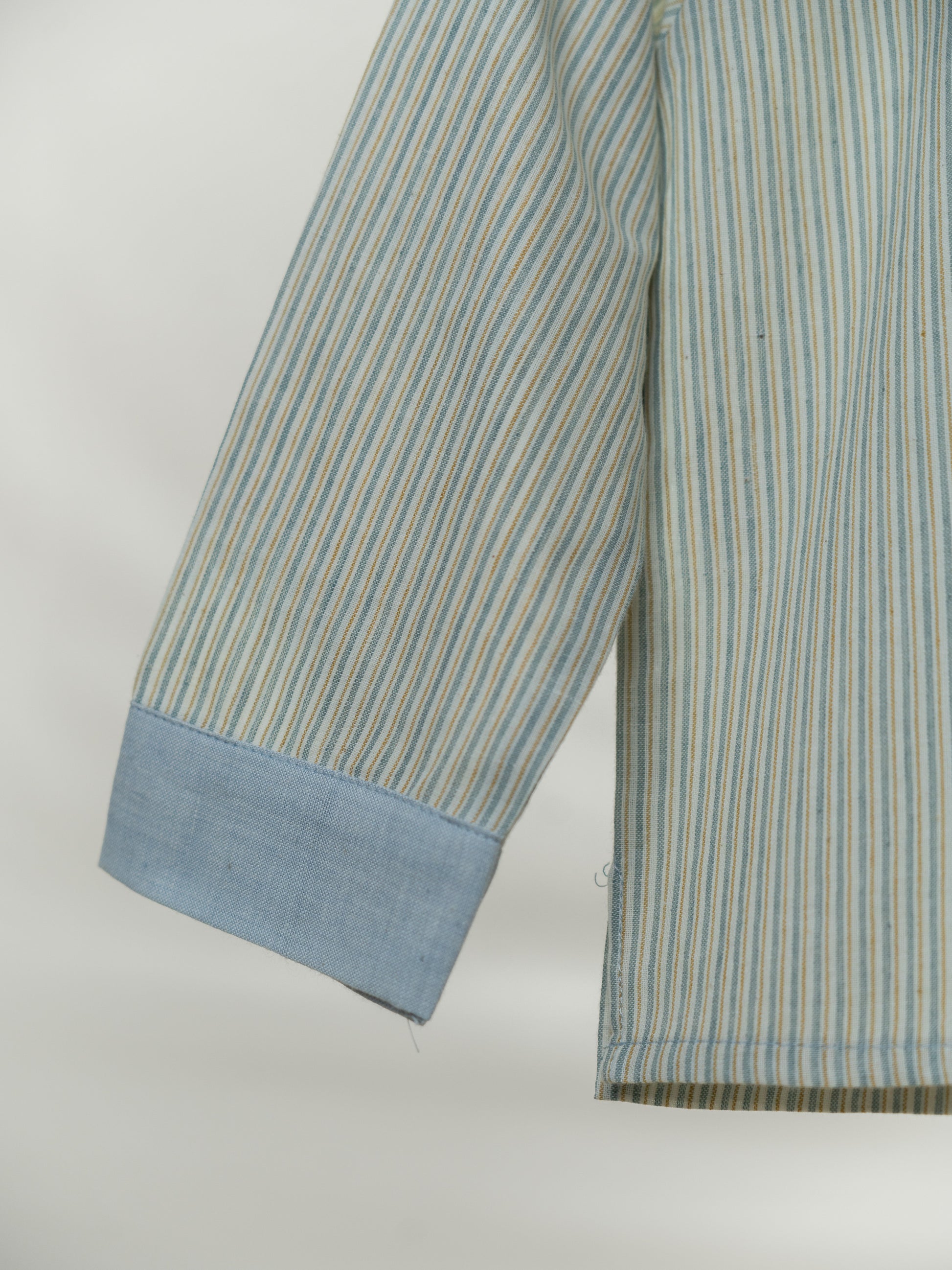 Handloom- Blue Striped Half and Half Kurta